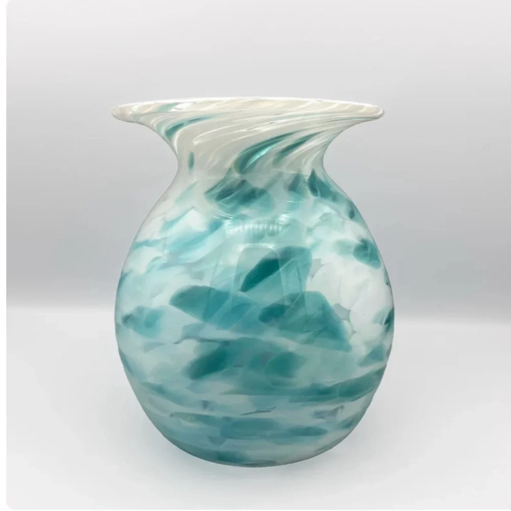 PNW GLASS. Hand blown vase  6 inch high x 5 inches wide
